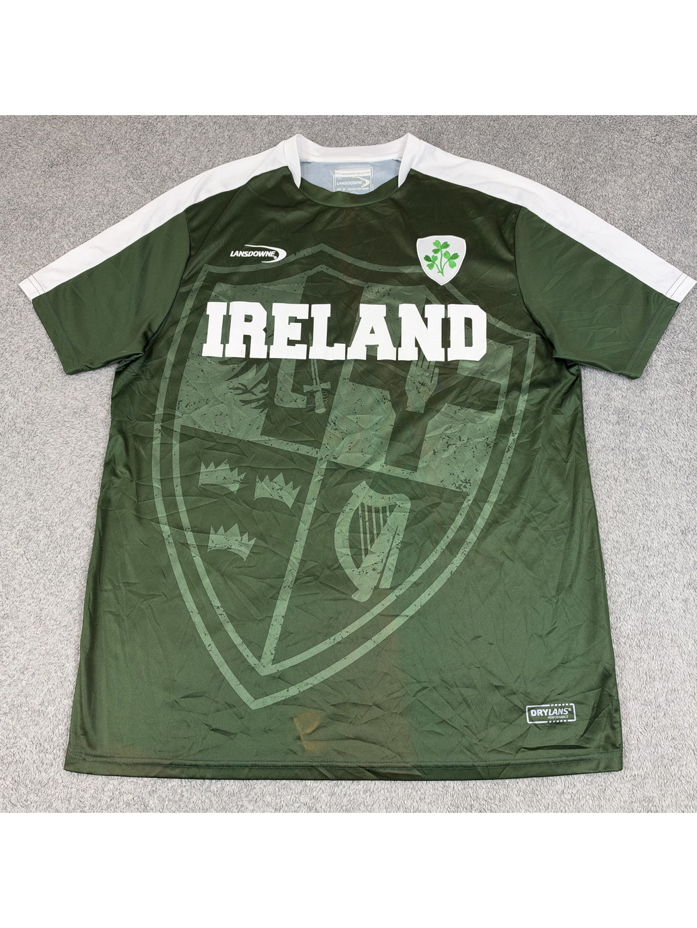Lansdowne Ireland Rugby Performance Jersey Green White Shamrock Men's M